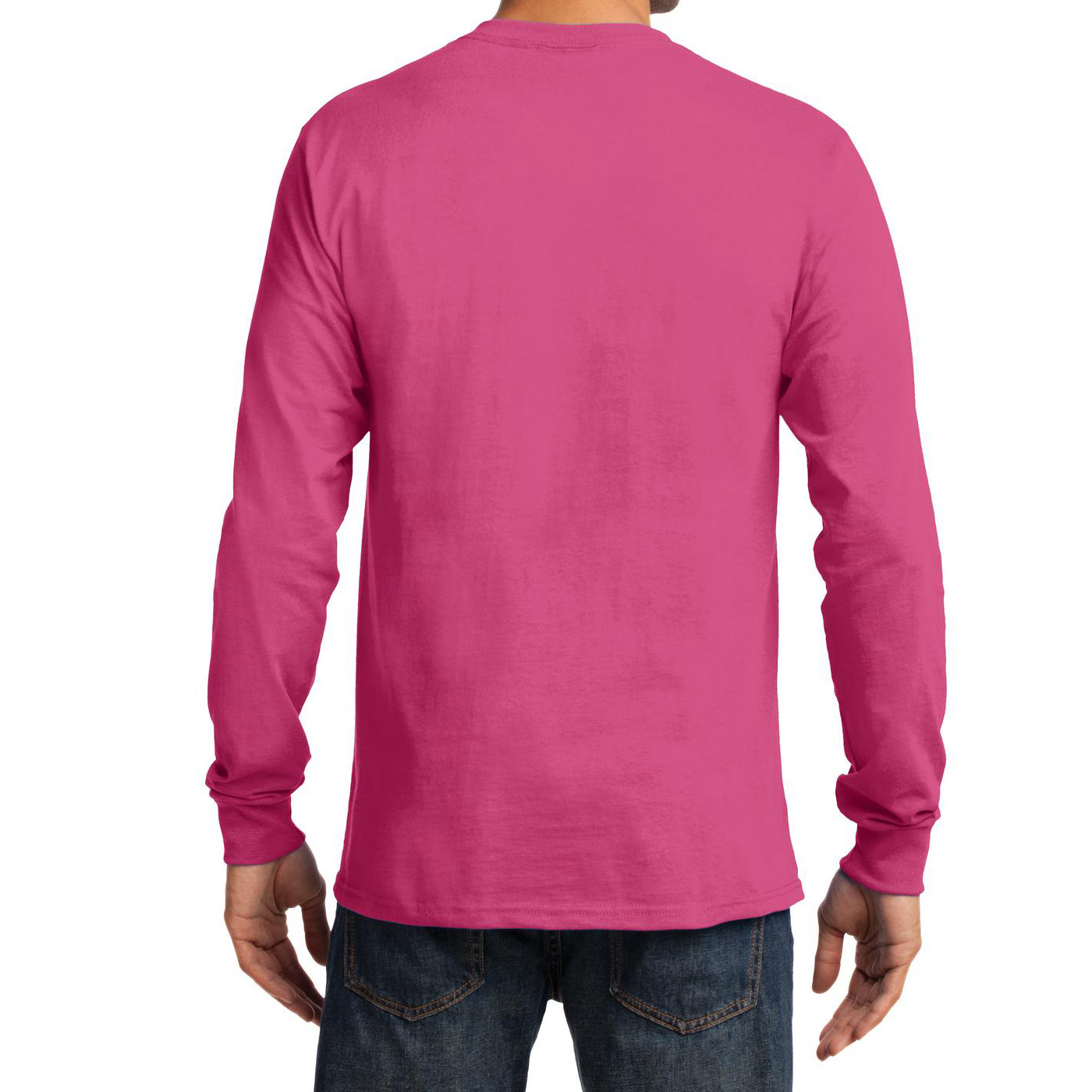 Men's Long Sleeve Essential Tee - Sangria - Back