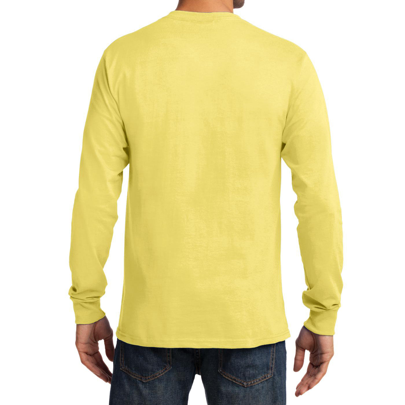 Men's Long Sleeve Essential Tee - Yellow - Back
