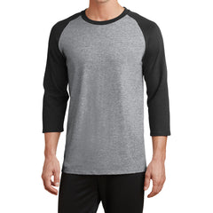 Men's Core Blend 3/4-Sleeve Raglan Tee - Athletic Heather/ Jet Black - Front