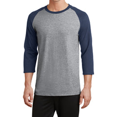 Men's Core Blend 3/4-Sleeve Raglan Tee - Athletic Heather/ Navy - Front