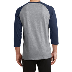 Men's Core Blend 3/4-Sleeve Raglan Tee - Athletic Heather/ Navy - Back