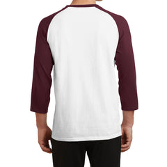 Men's Core Blend 3/4-Sleeve Raglan Tee - White/ Athletic Maroon - Back
