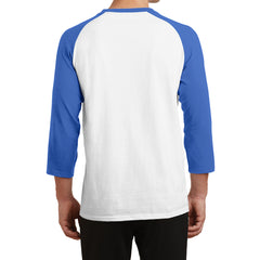 Men's Core Blend 3/4-Sleeve Raglan Tee - White/ Royal - Back