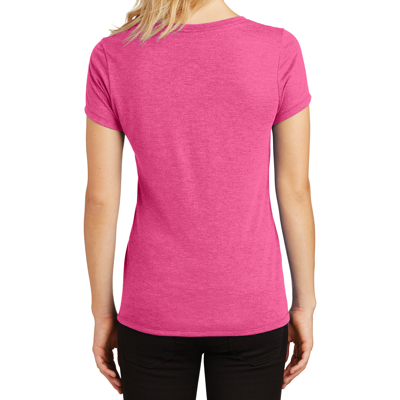 Women's Perfect Tri V-Neck Tee - Fuchsia Frost - Back