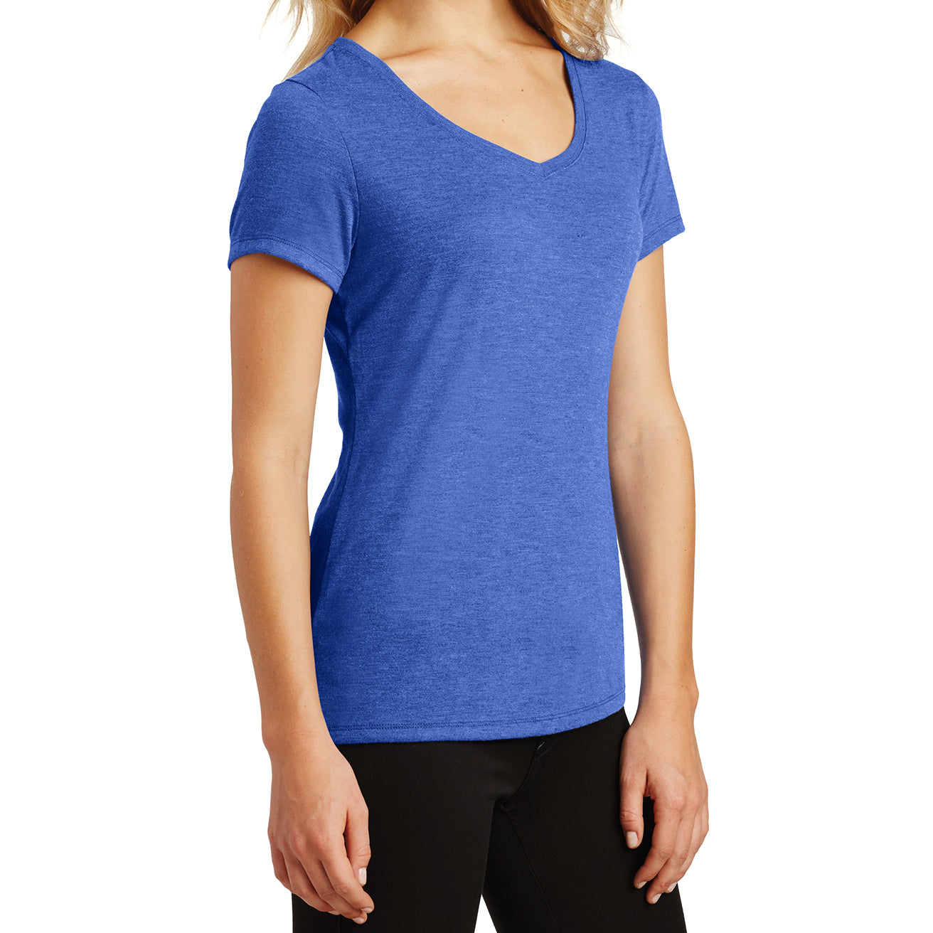 Women's Perfect Tri V-Neck Tee - Royal Frost - Side