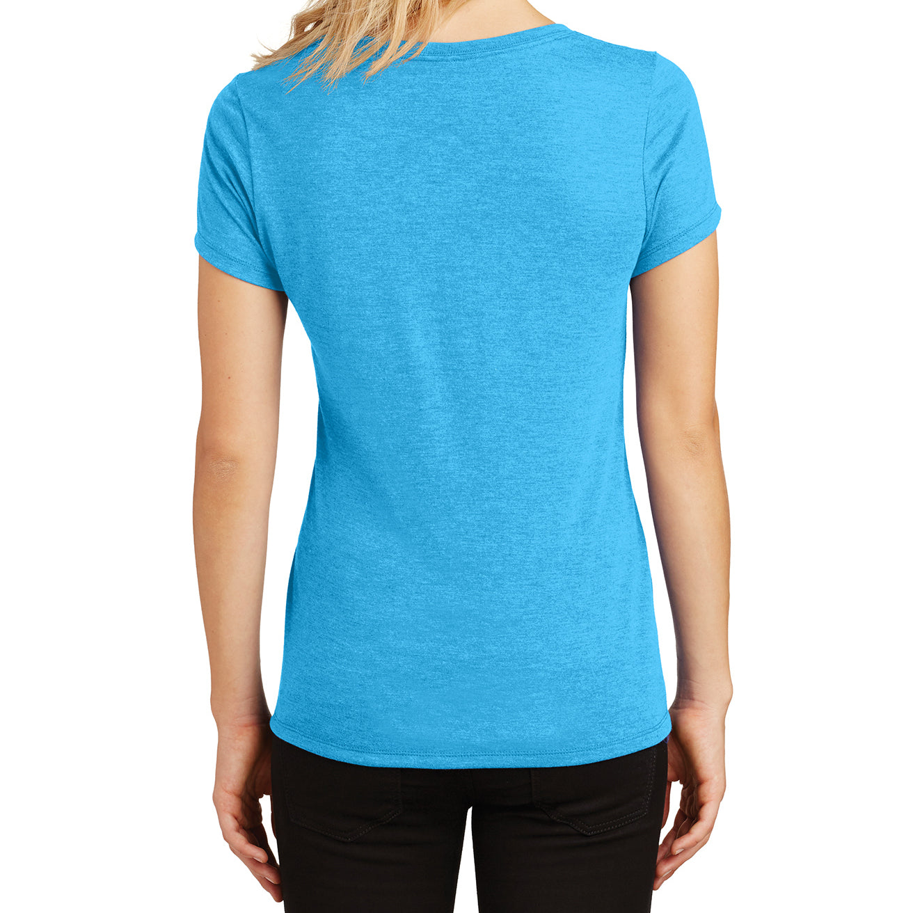 Women's Perfect Tri V-Neck Tee - Turquoise Frost - Back