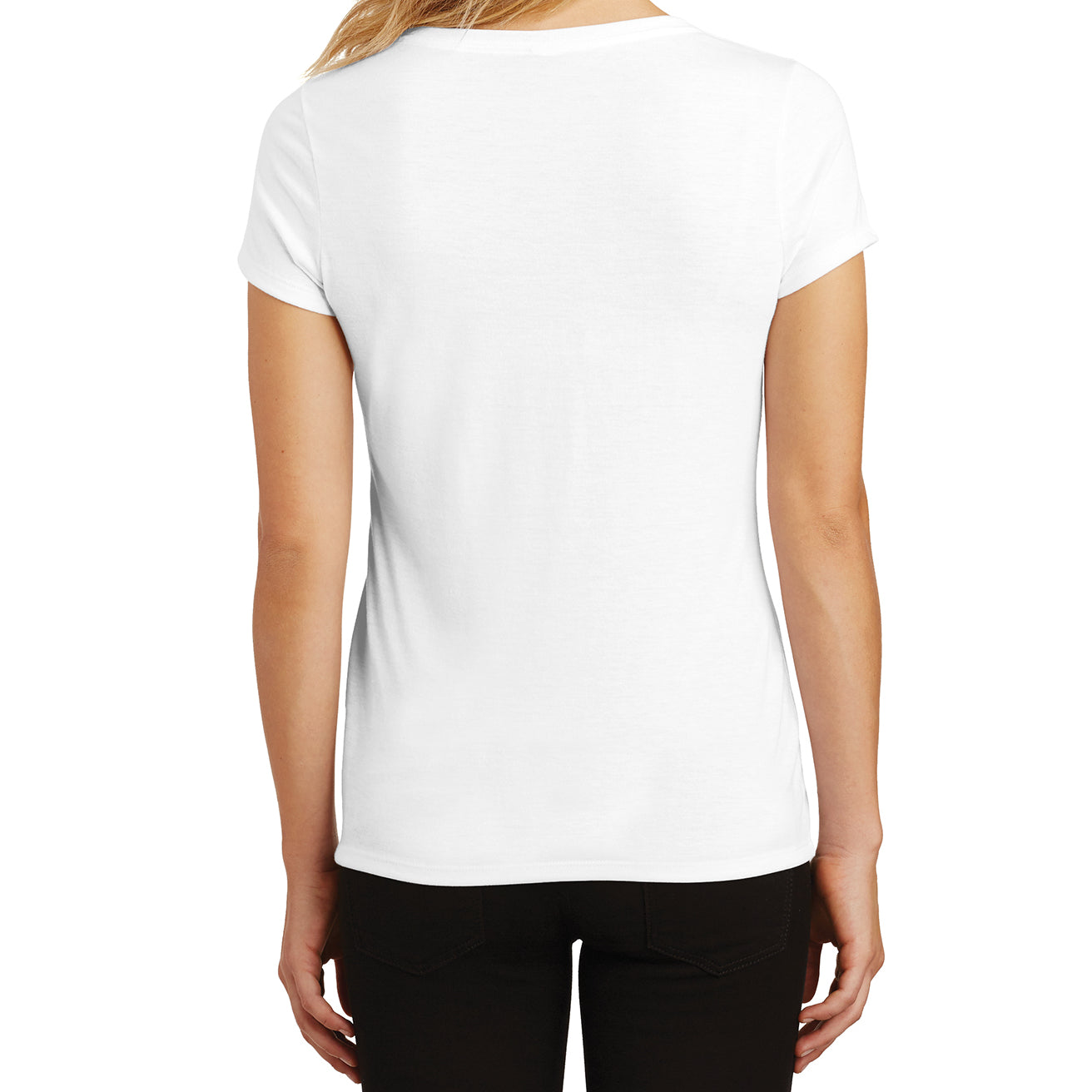 Women's Perfect Tri V-Neck Tee - White - Back