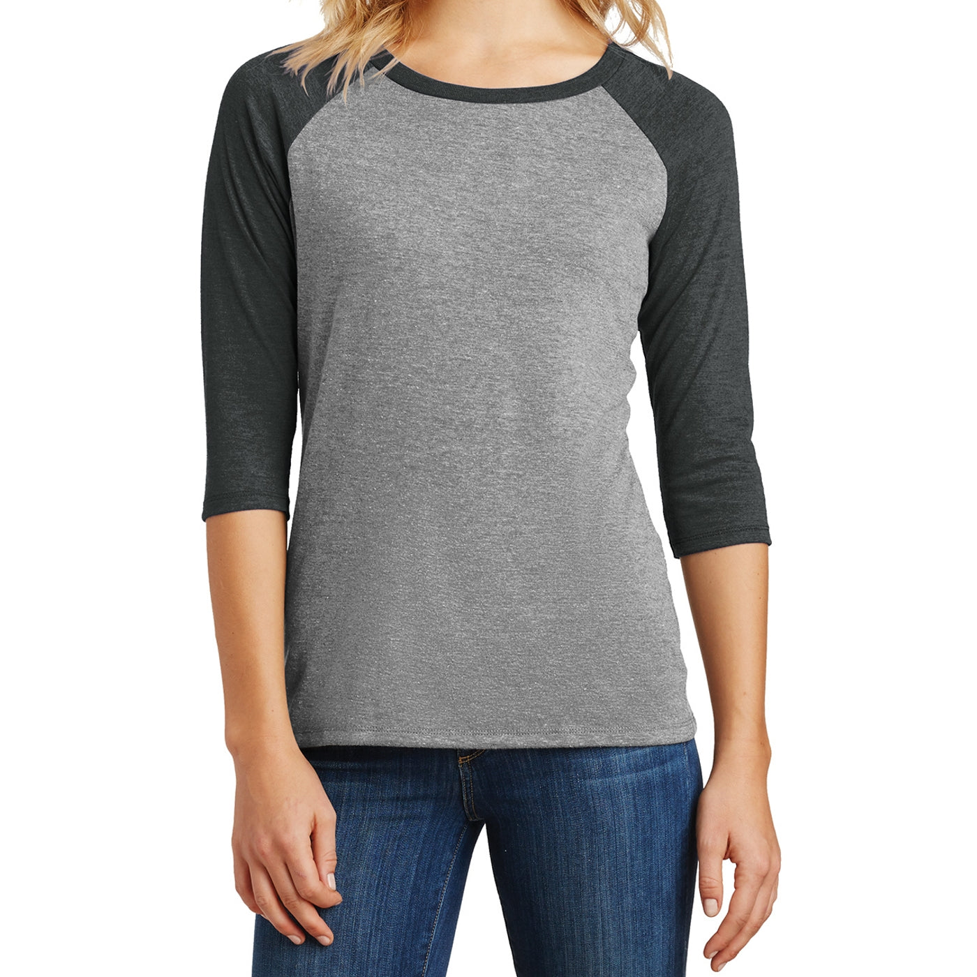 Women's Perfect Tri 3/4-Sleeve Raglan - Black Frost/ Grey Frost