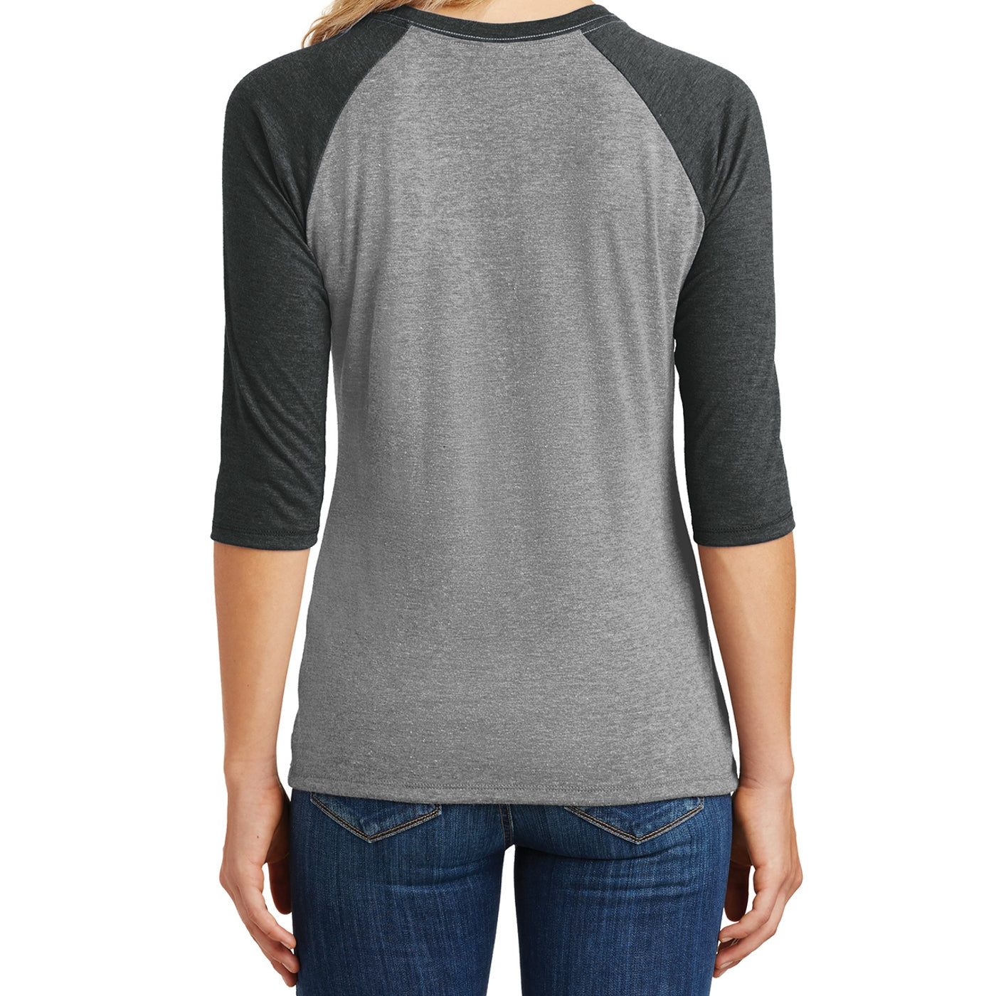 Women's Perfect Tri 3/4-Sleeve Raglan - Black Frost/ Grey Frost