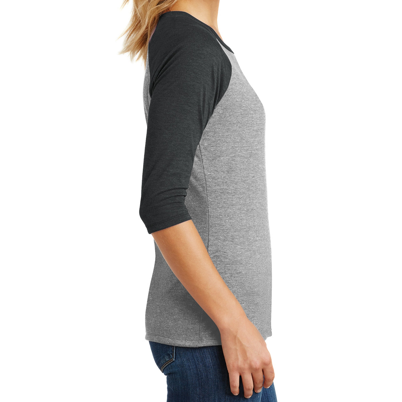 Women's Perfect Tri 3/4-Sleeve Raglan - Black Frost/ Grey Frost