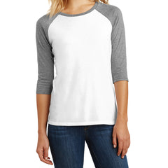Women's Perfect Tri 3/4-Sleeve Raglan - Grey Frost/ White