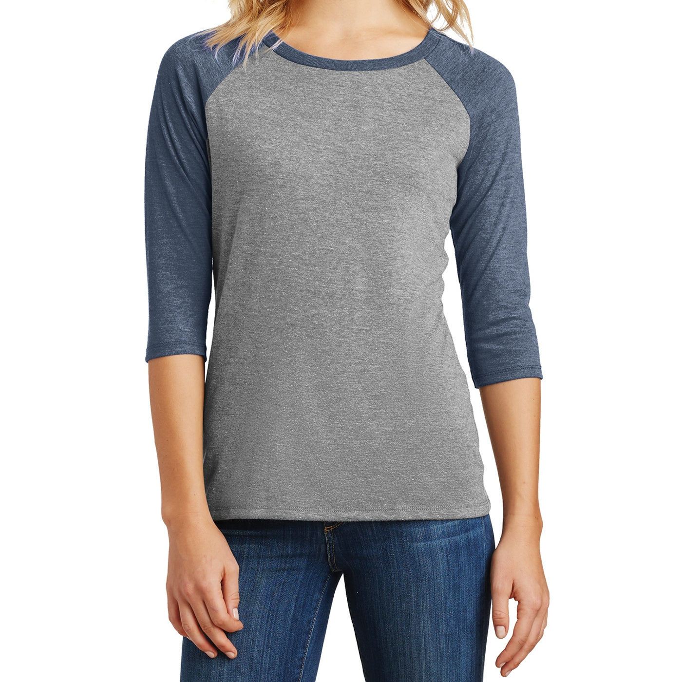 Women's Perfect Tri 3/4-Sleeve Raglan - Navy Frost/ Grey Frost