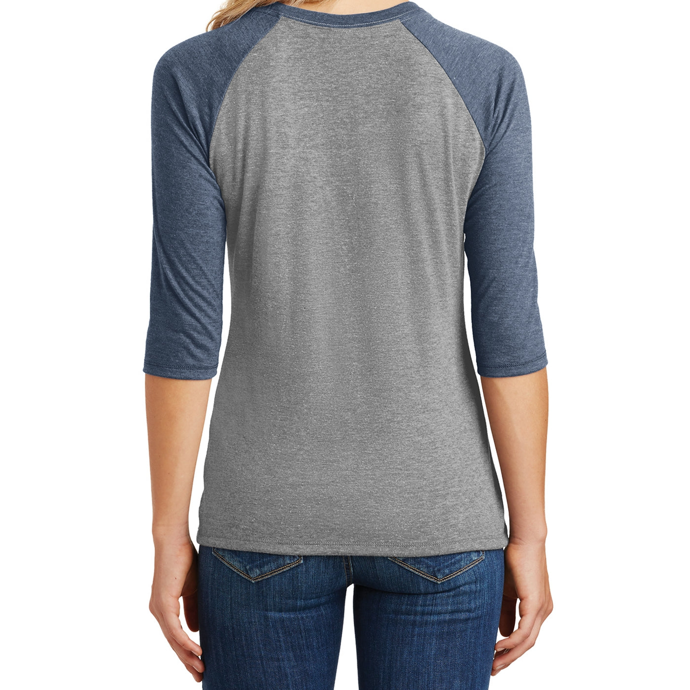 Women's Perfect Tri 3/4-Sleeve Raglan - Navy Frost/ Grey Frost