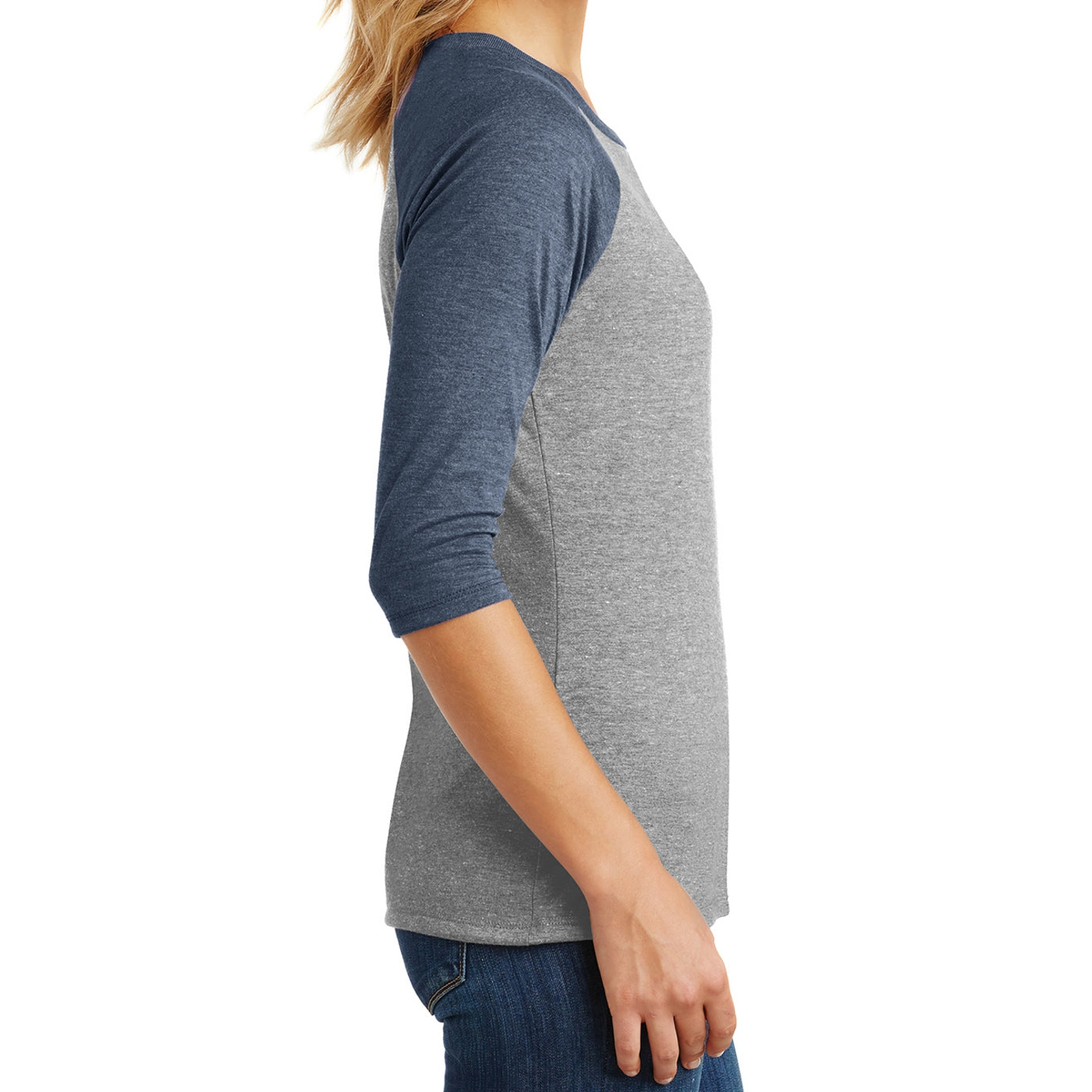 Women's Perfect Tri 3/4-Sleeve Raglan - Navy Frost/ Grey Frost