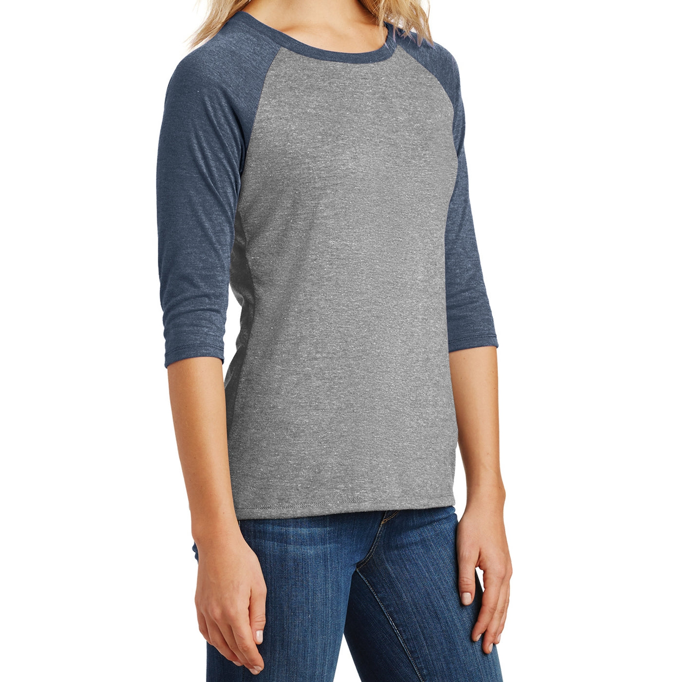 Women's Perfect Tri 3/4-Sleeve Raglan - Navy Frost/ Grey Frost
