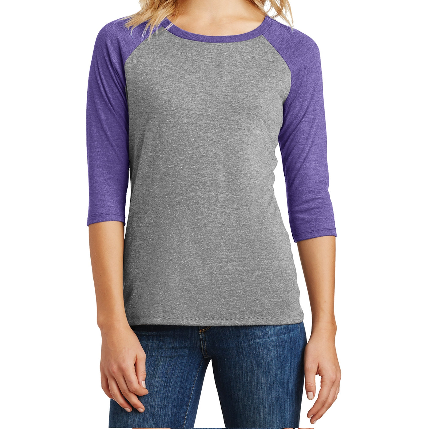 Women's Perfect Tri 3/4-Sleeve Raglan - Purple Frost/ Grey Frost