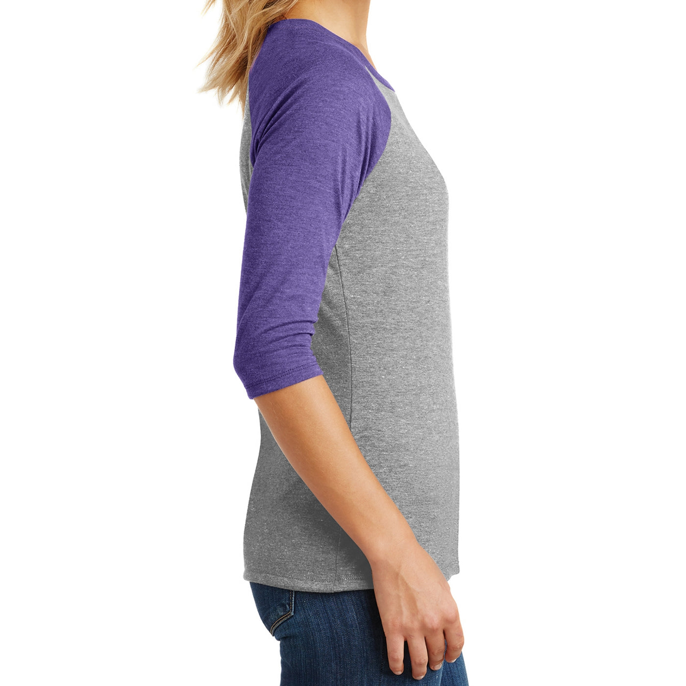 Women's Perfect Tri 3/4-Sleeve Raglan - Purple Frost/ Grey Frost