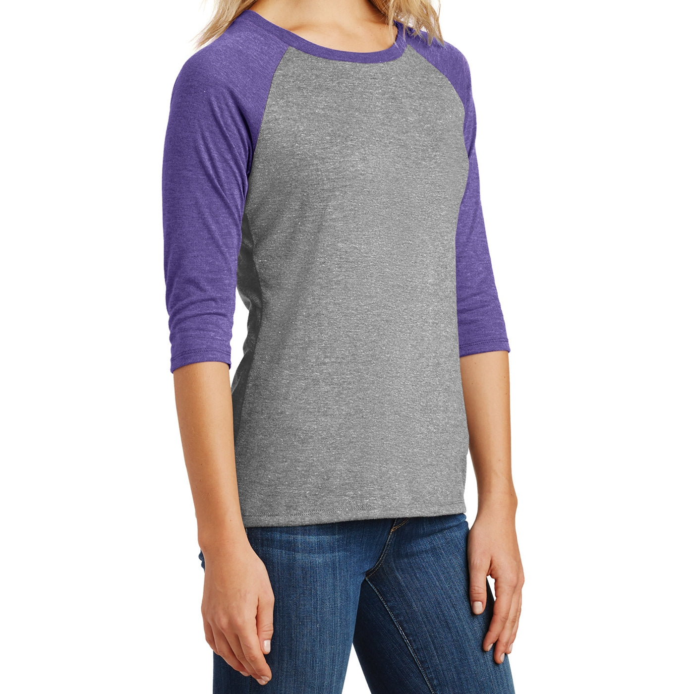 Women's Perfect Tri 3/4-Sleeve Raglan - Purple Frost/ Grey Frost