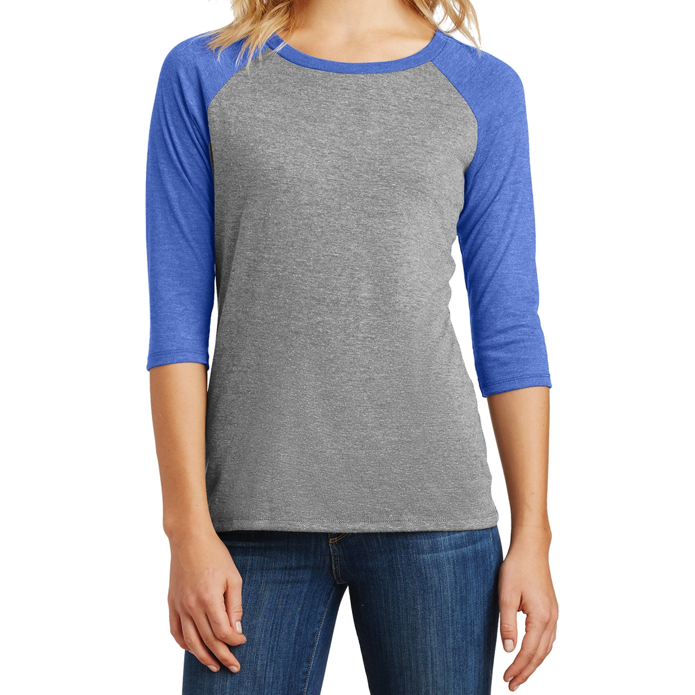 Women's Perfect Tri 3/4-Sleeve Raglan - Royal Frost/ Grey Frost