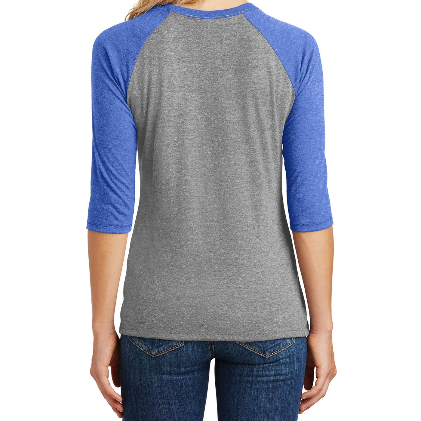 Women's Perfect Tri 3/4-Sleeve Raglan - Royal Frost/ Grey Frost