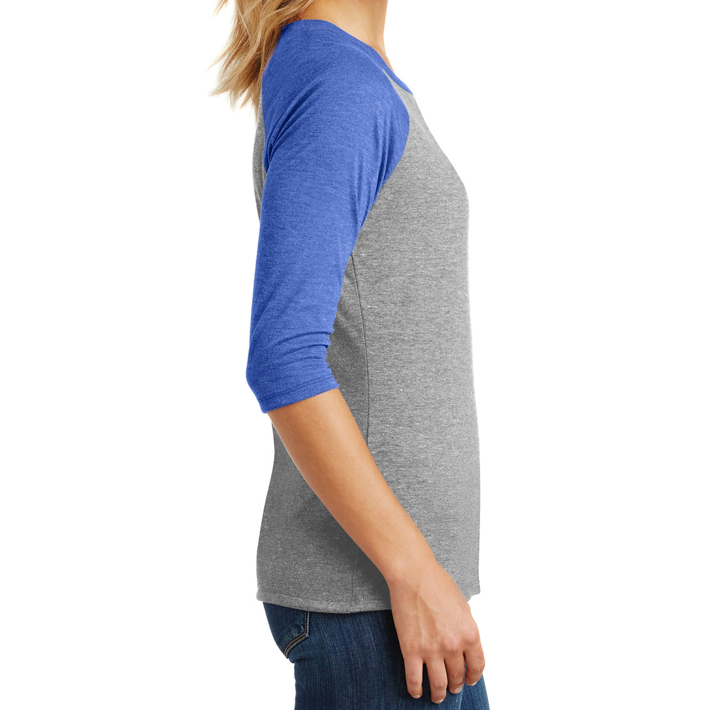Women's Perfect Tri 3/4-Sleeve Raglan - Royal Frost/ Grey Frost