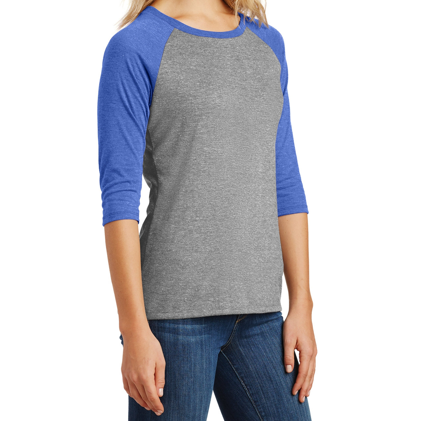 Women's Perfect Tri 3/4-Sleeve Raglan - Royal Frost/ Grey Frost