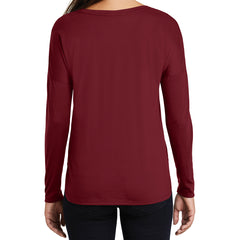 Women's Drapey Long Sleeve Tee - Cardinal - Back