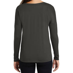 Women's Drapey Long Sleeve Tee - Charcoal - Back