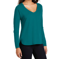 Women's Drapey Long Sleeve Tee - Teal - Side