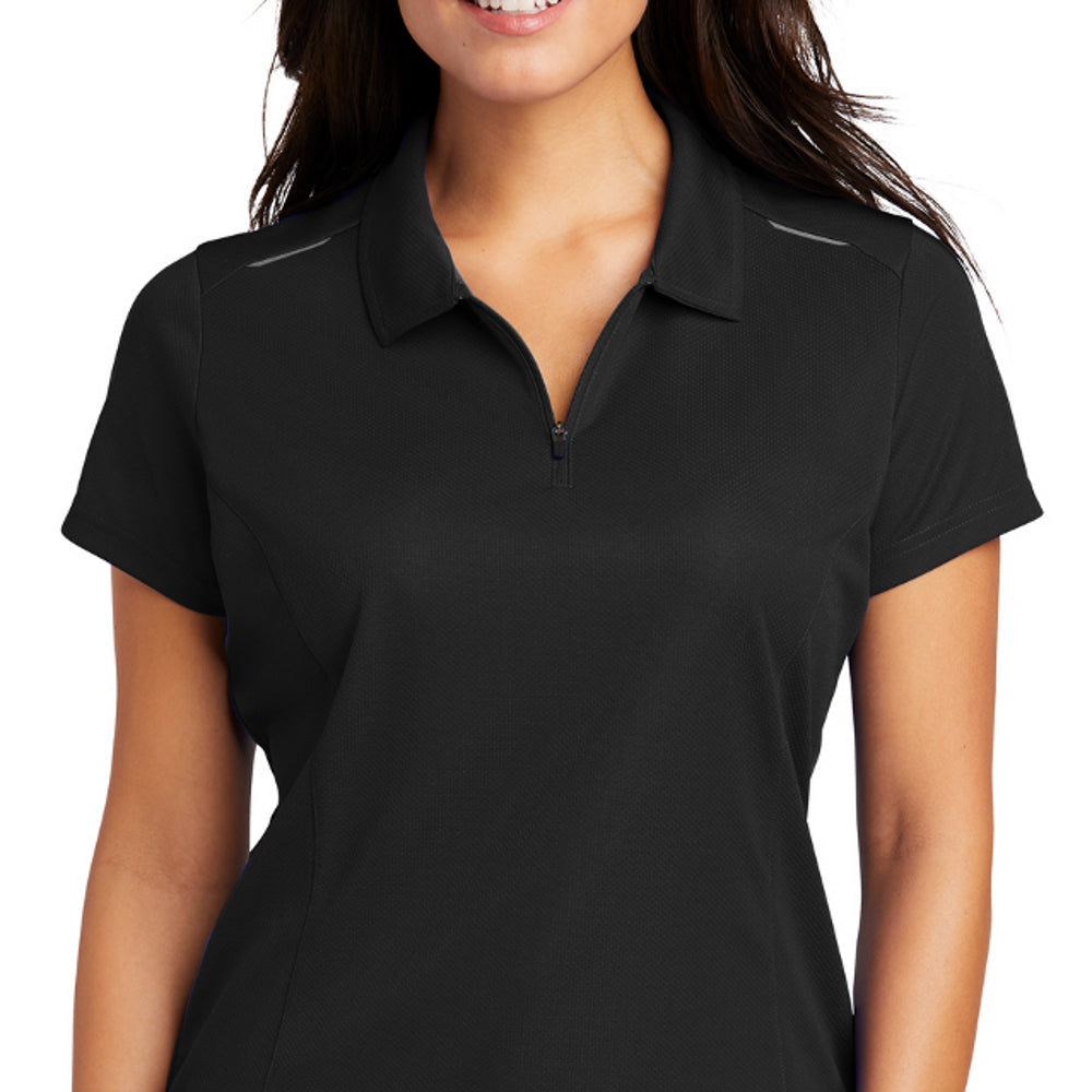 Women's Pinpoint Mesh Zip Polo