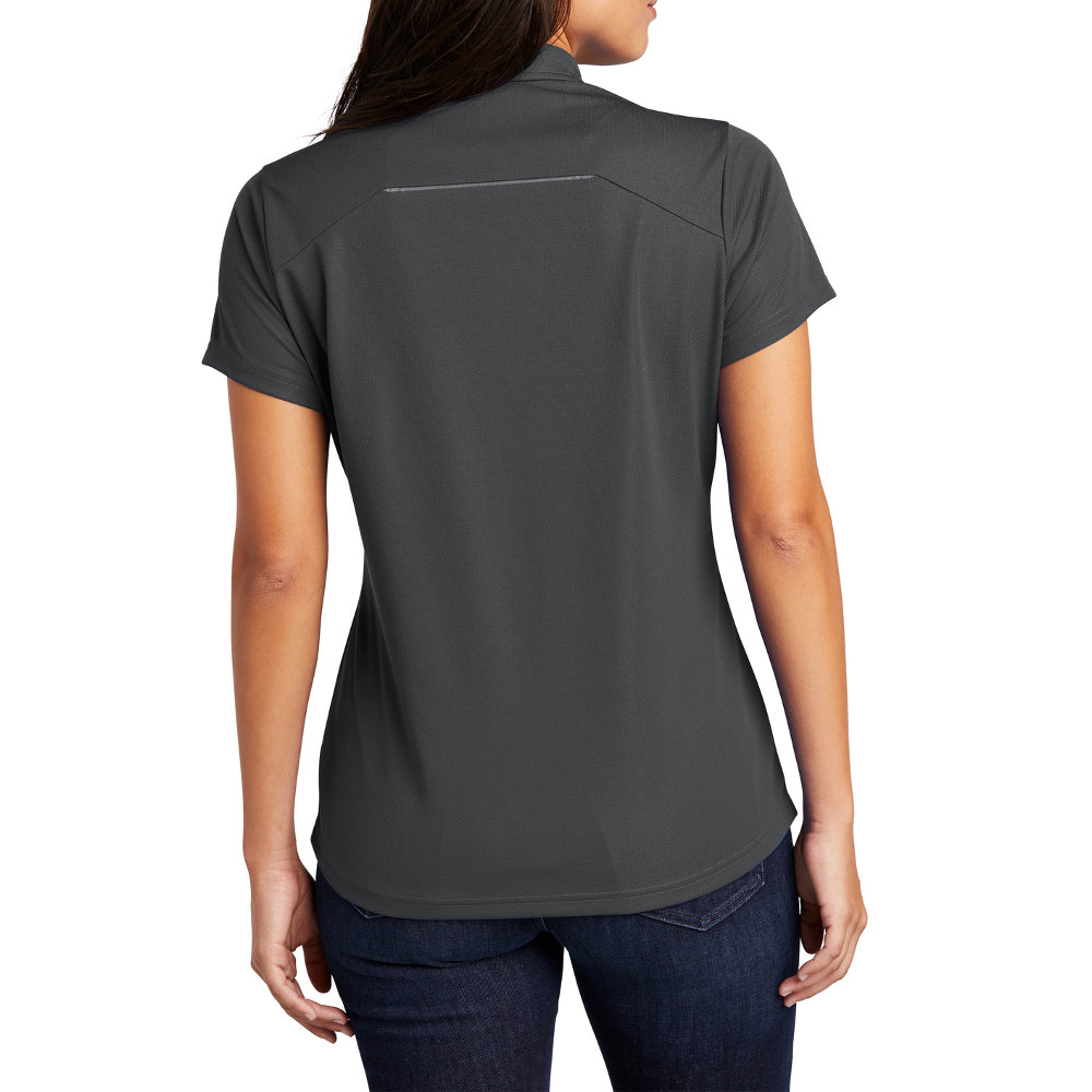 Women's Pinpoint Mesh Zip Polo