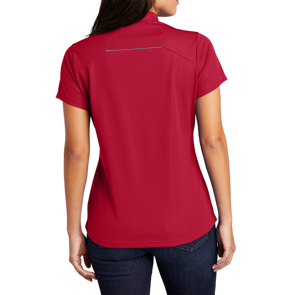 Women's Pinpoint Mesh Zip Polo