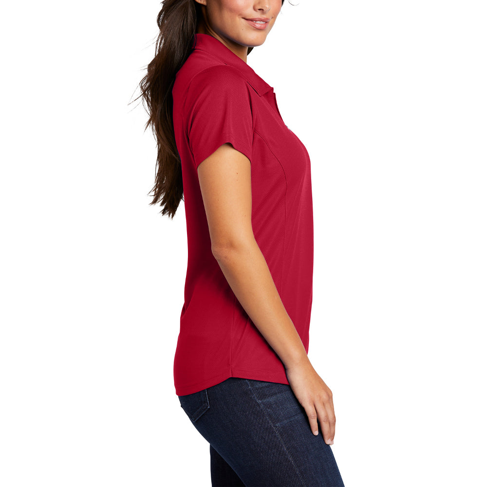 Women's Pinpoint Mesh Zip Polo