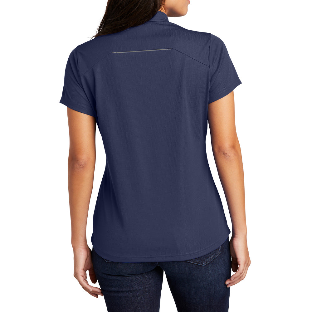 Women's Pinpoint Mesh Zip Polo