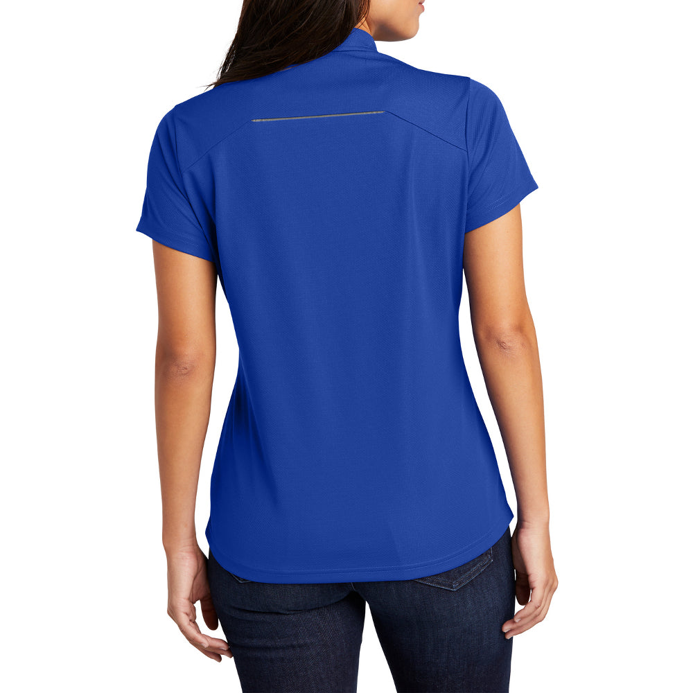 Women's Pinpoint Mesh Zip Polo