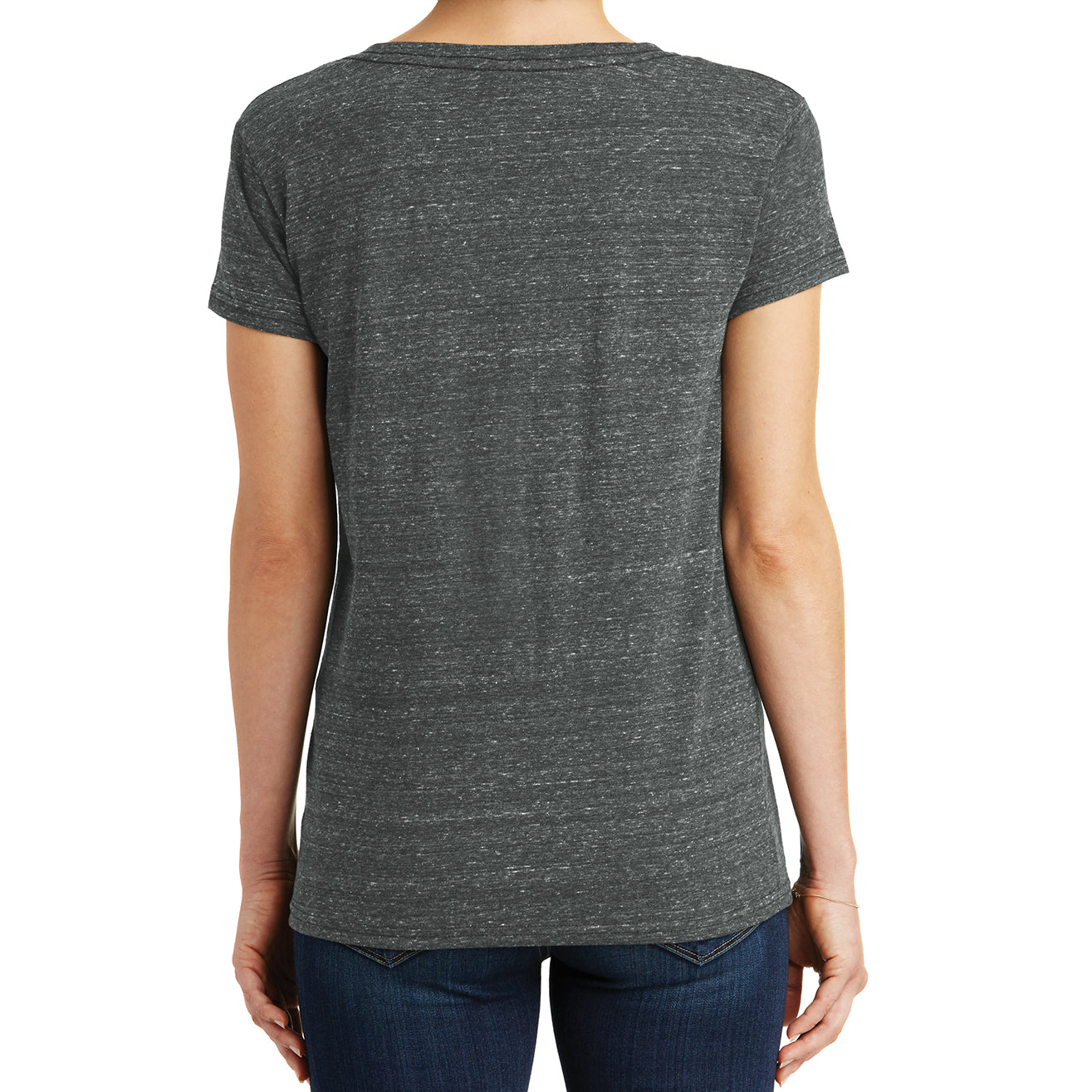 Womens Cosmic Relaxed V-Neck Tee - Black/Grey Cosmic - Back