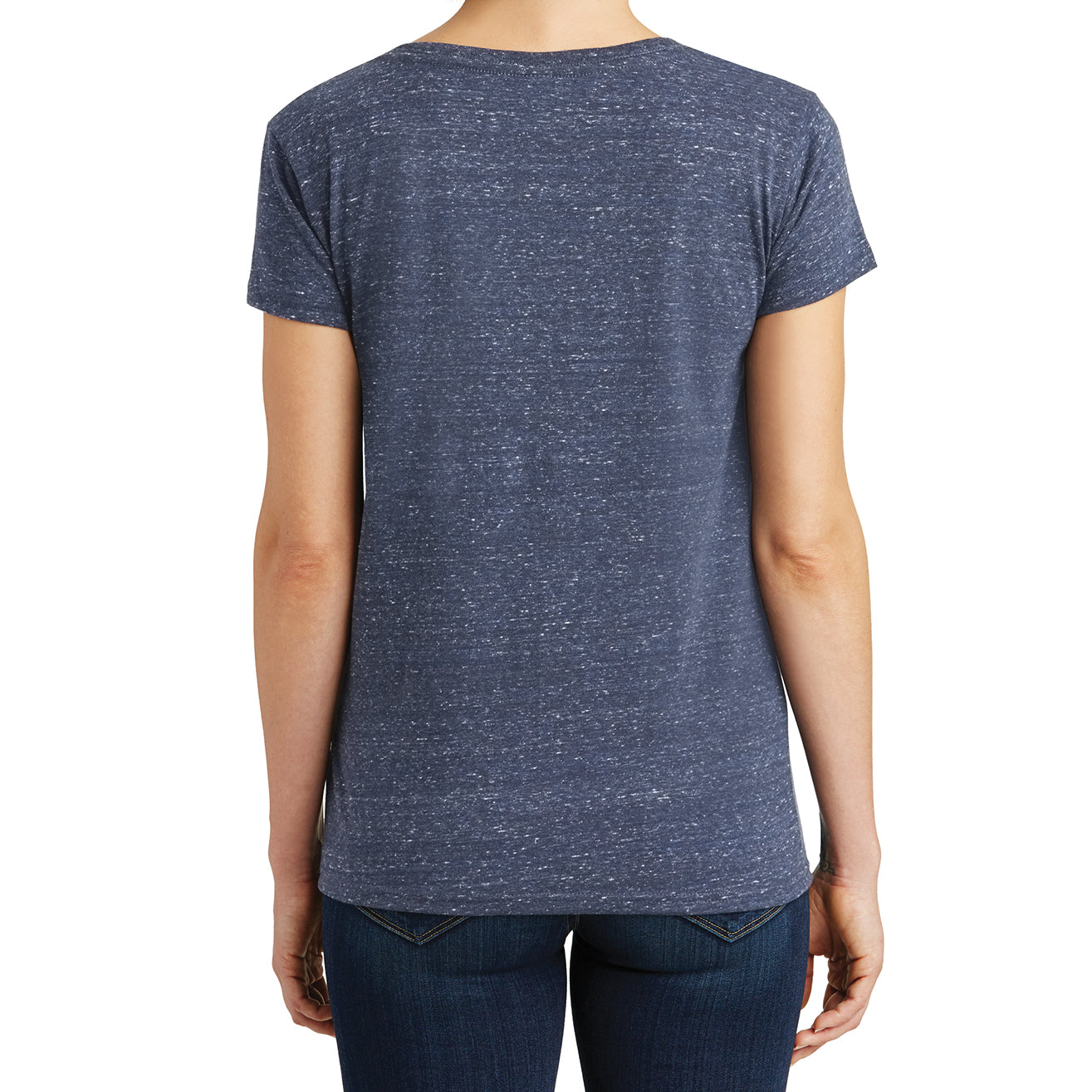 Womens Cosmic Relaxed V-Neck Tee - Navy/Royal Cosmic - Back