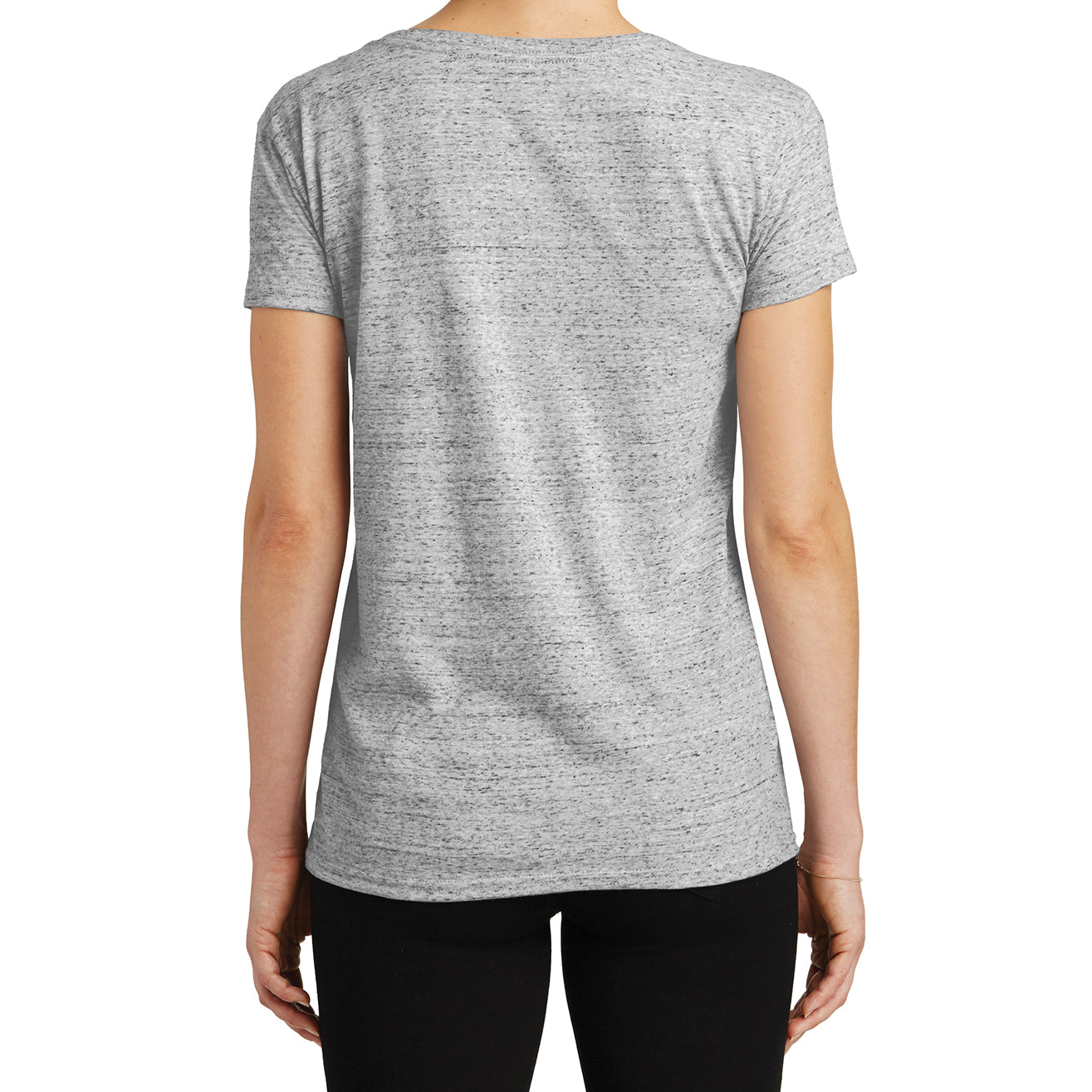 Womens Cosmic Relaxed V-Neck Tee - White/Black Cosmic - Back