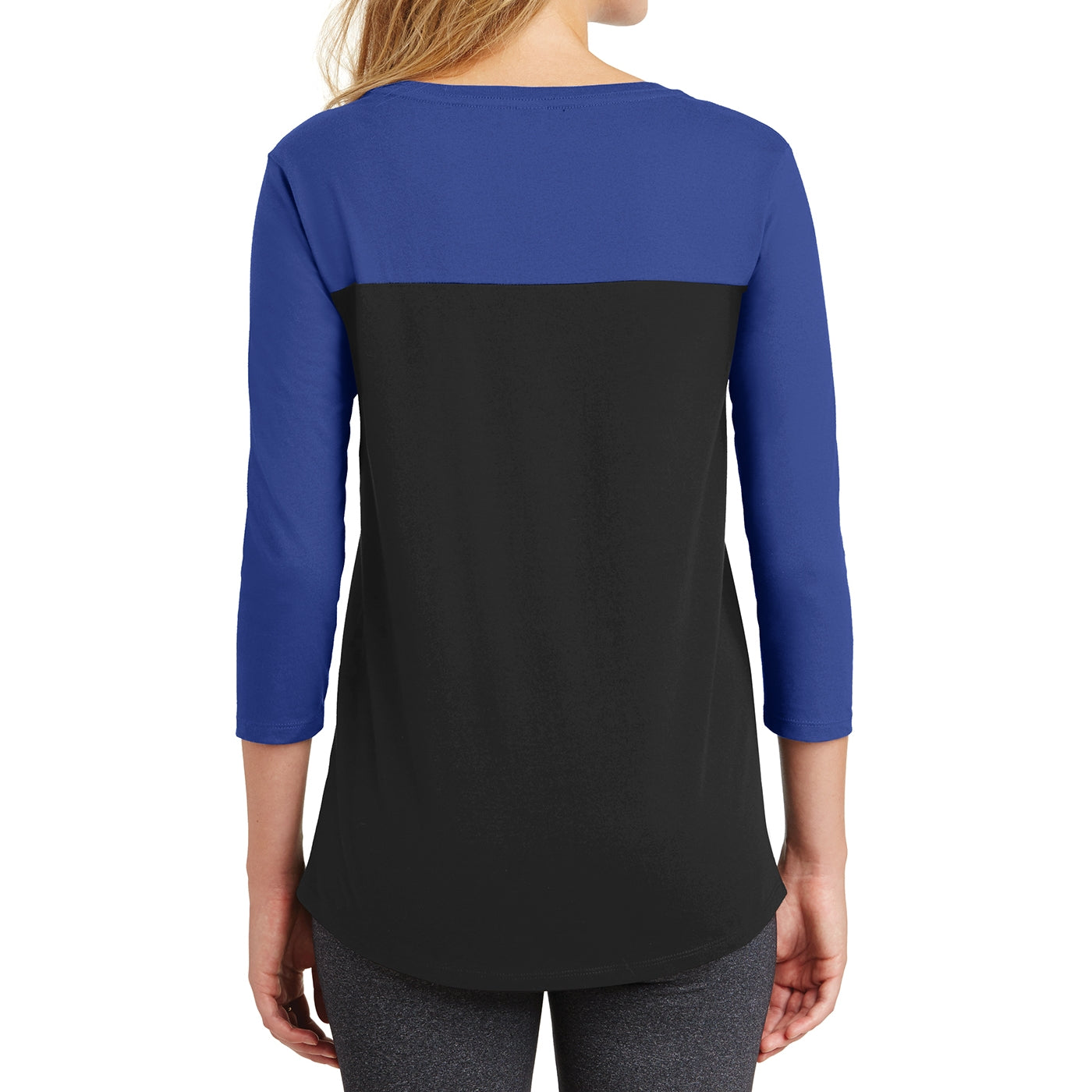 Women's Juniors Rally 3/4-Sleeve Tee - Deep Royal/ Black