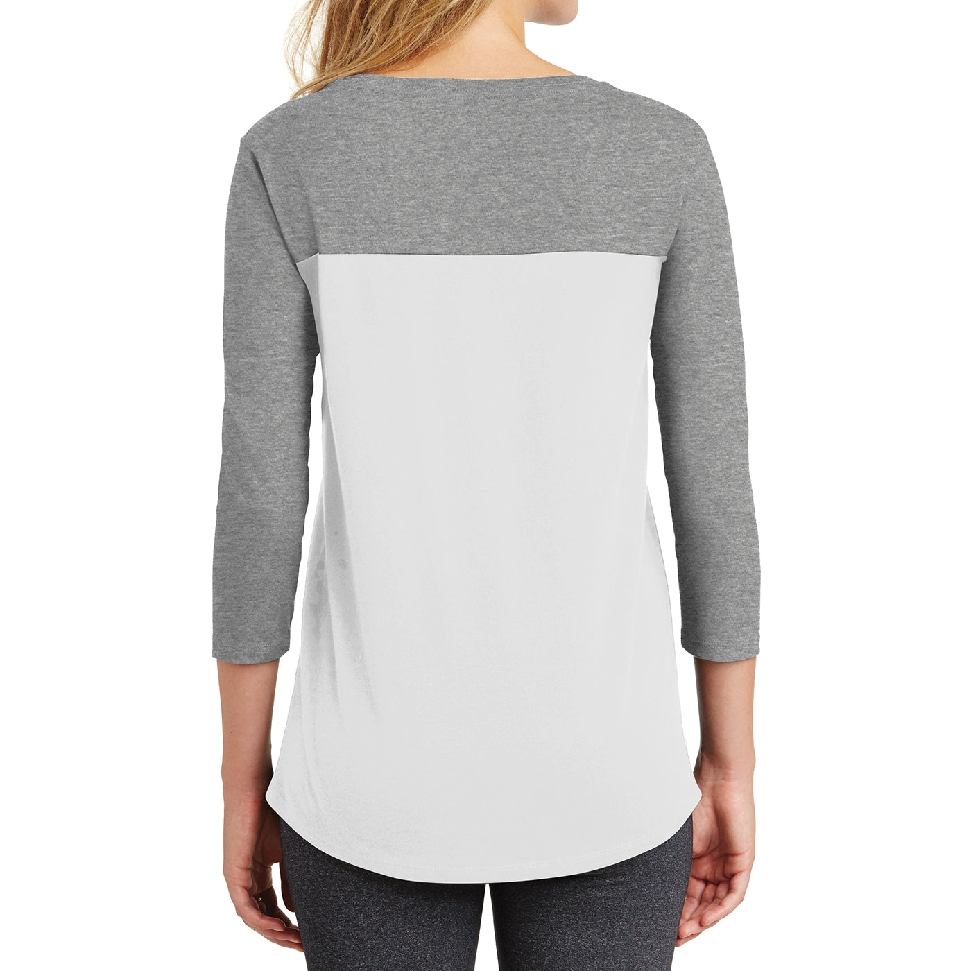 Women's Juniors Rally 3/4-Sleeve Tee - Grey Frost/ White