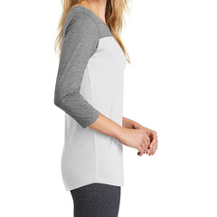 Women's Juniors Rally 3/4-Sleeve Tee - Grey Frost/ White