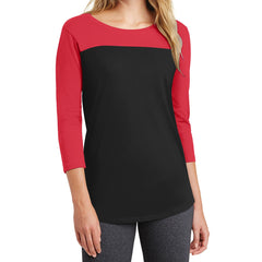 Women's Juniors Rally 3/4-Sleeve Tee - New Red/ Black