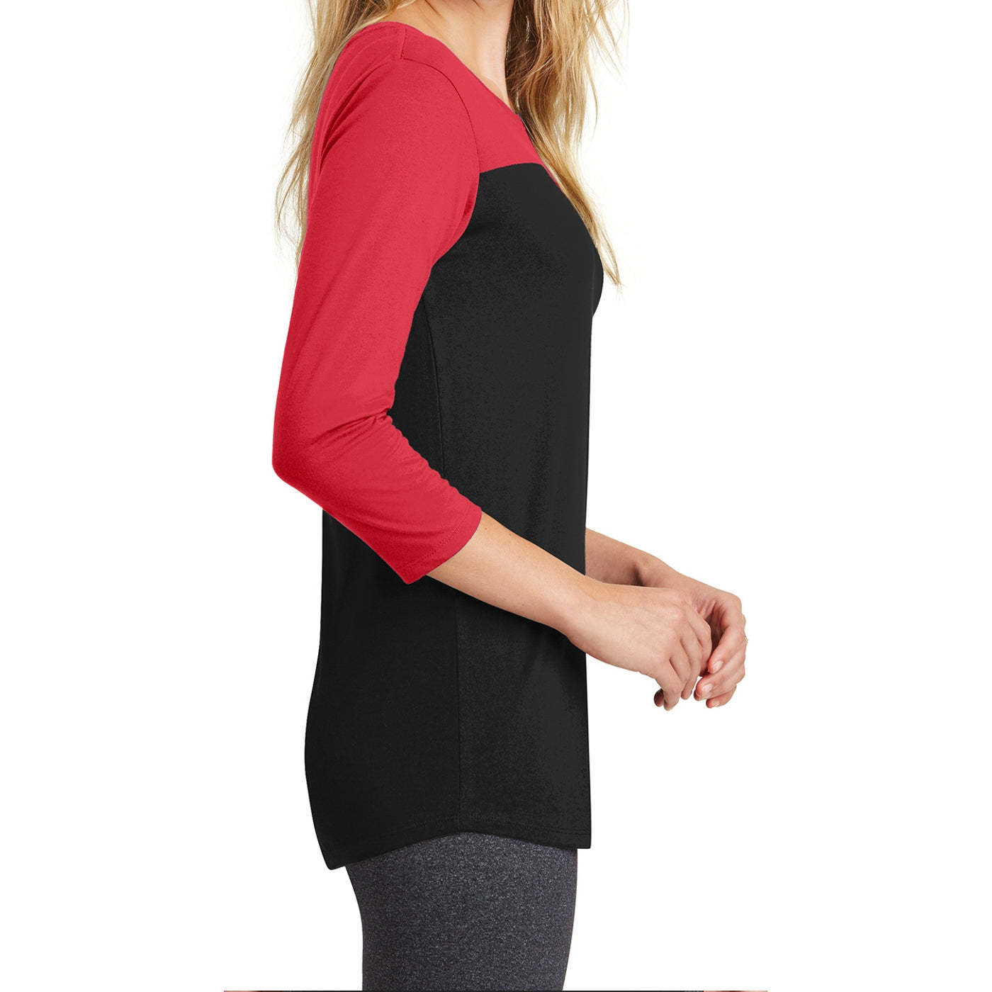Women's Juniors Rally 3/4-Sleeve Tee - New Red/ Black