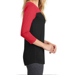 Women's Juniors Rally 3/4-Sleeve Tee - New Red/ Black