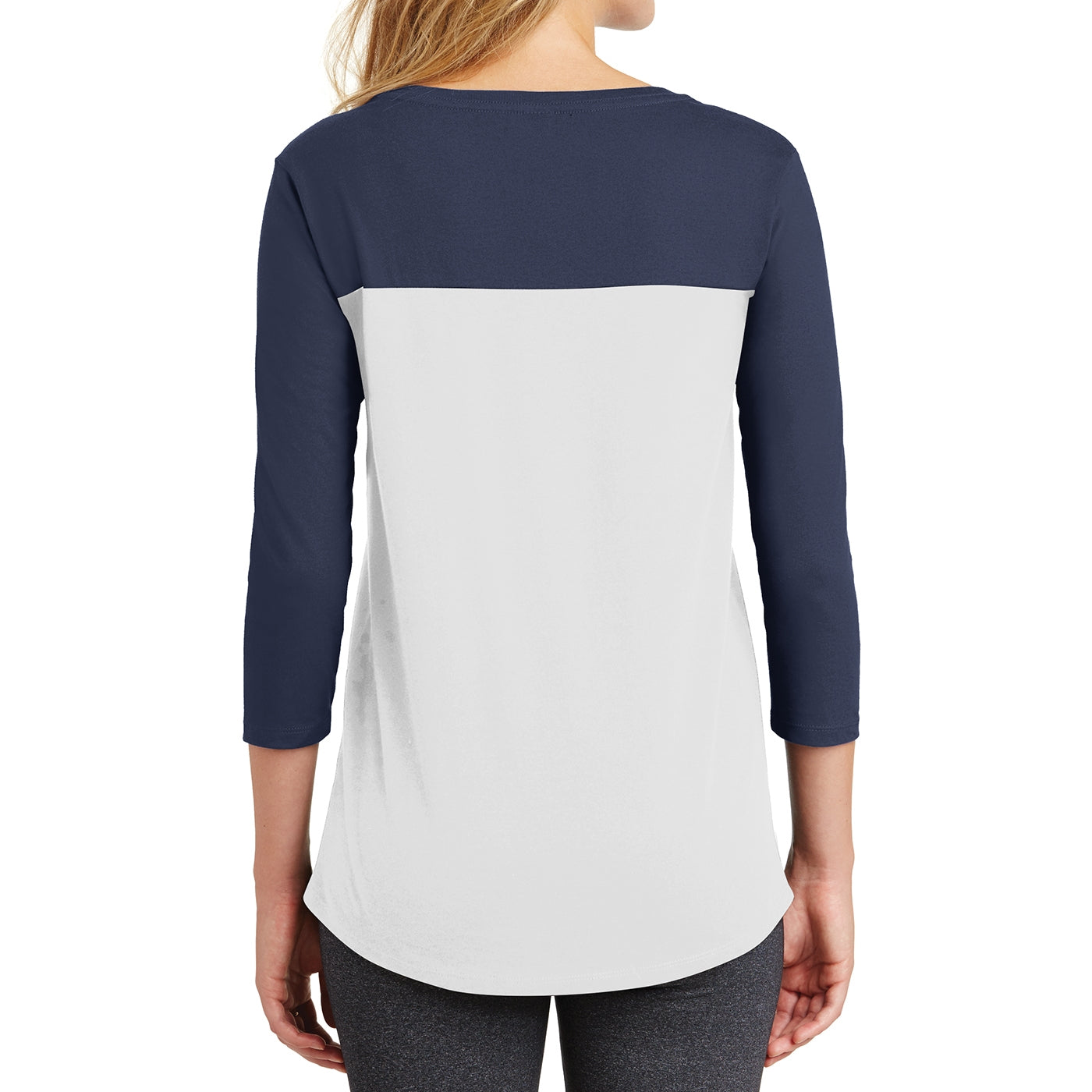Women's Juniors Rally 3/4-Sleeve Tee - True Navy/ White