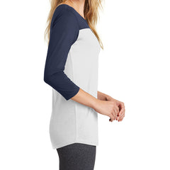 Women's Juniors Rally 3/4-Sleeve Tee - True Navy/ White