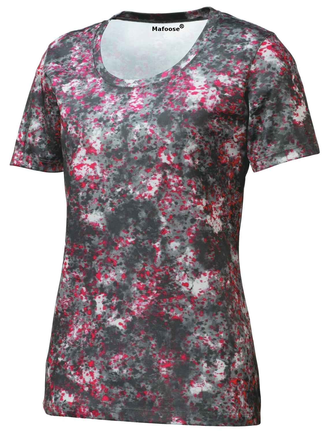 Mafoose Ladies Mineral Freeze Scoop Neck Tee Shirt Pink Raspberry-Front