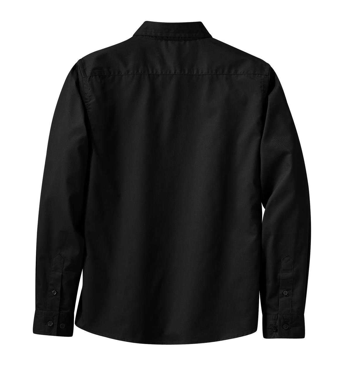 Mafoose Women's Long Sleeve Easy Care Shirt Black/ Light Stone-Back