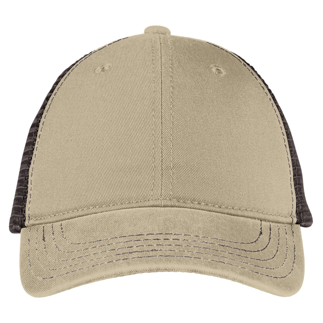 Men's Super Soft Mesh Back Cap - Khaki/ Chocolate Brown