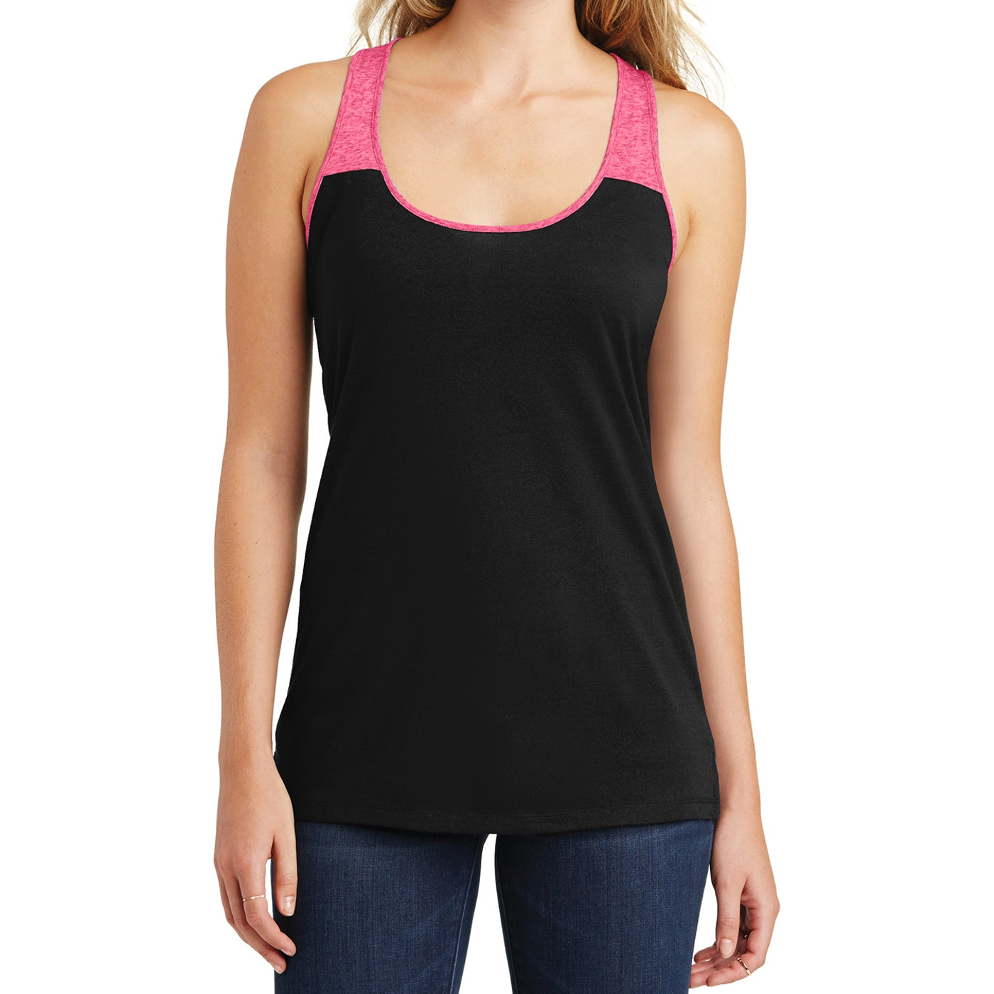 District Juniors Varsity Tank - Black/ Watermelon